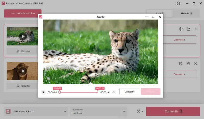 Recorta el vídeo antes de convertirlo en audio Recorta el vídeo antes de convertirlo en audio